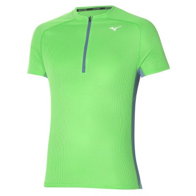 Camisa Mizuno Trail Dryaeroflow HZ Tee Hombre Verdes Claro - Chile M291KIJFTV